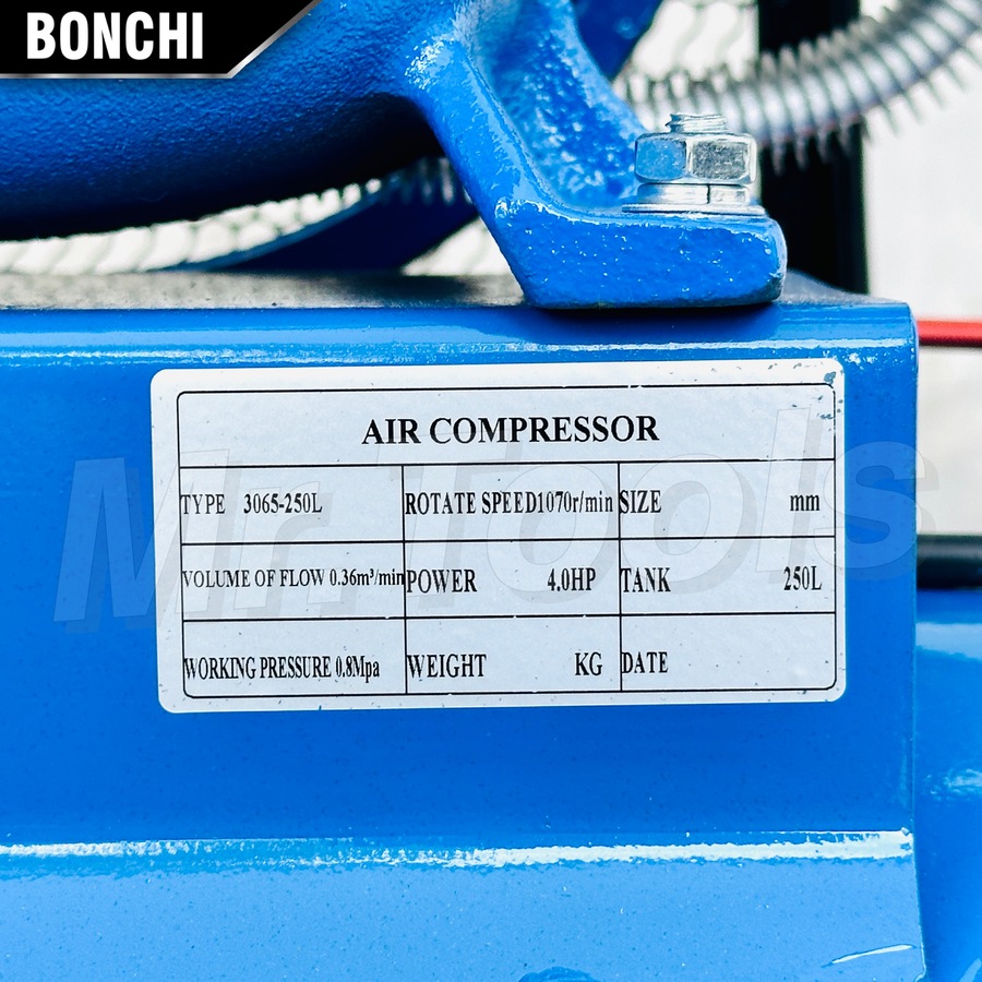 BONCHI ปั๊มลม 250 ลิตร ปั๊มลมสายพาน ปั๊มลมโรตารี่ ถังลม พร้อมอุปกรณ์ ...