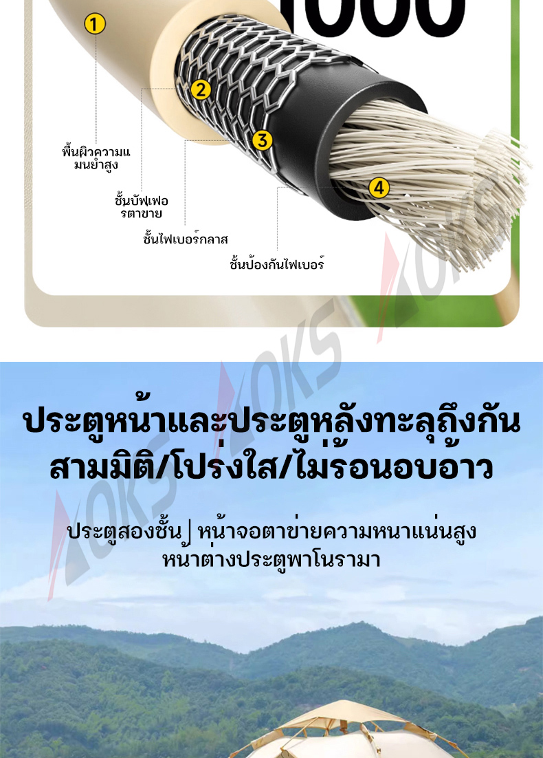 AOKS เต็นท์แคมป์ปิ้ง 1 2คน เต็นท์นอน ใช้สำหรับเดินป่าหรือสนาม (สำหรับ 3-4 คน) เต้นท์แคมปิ้ง