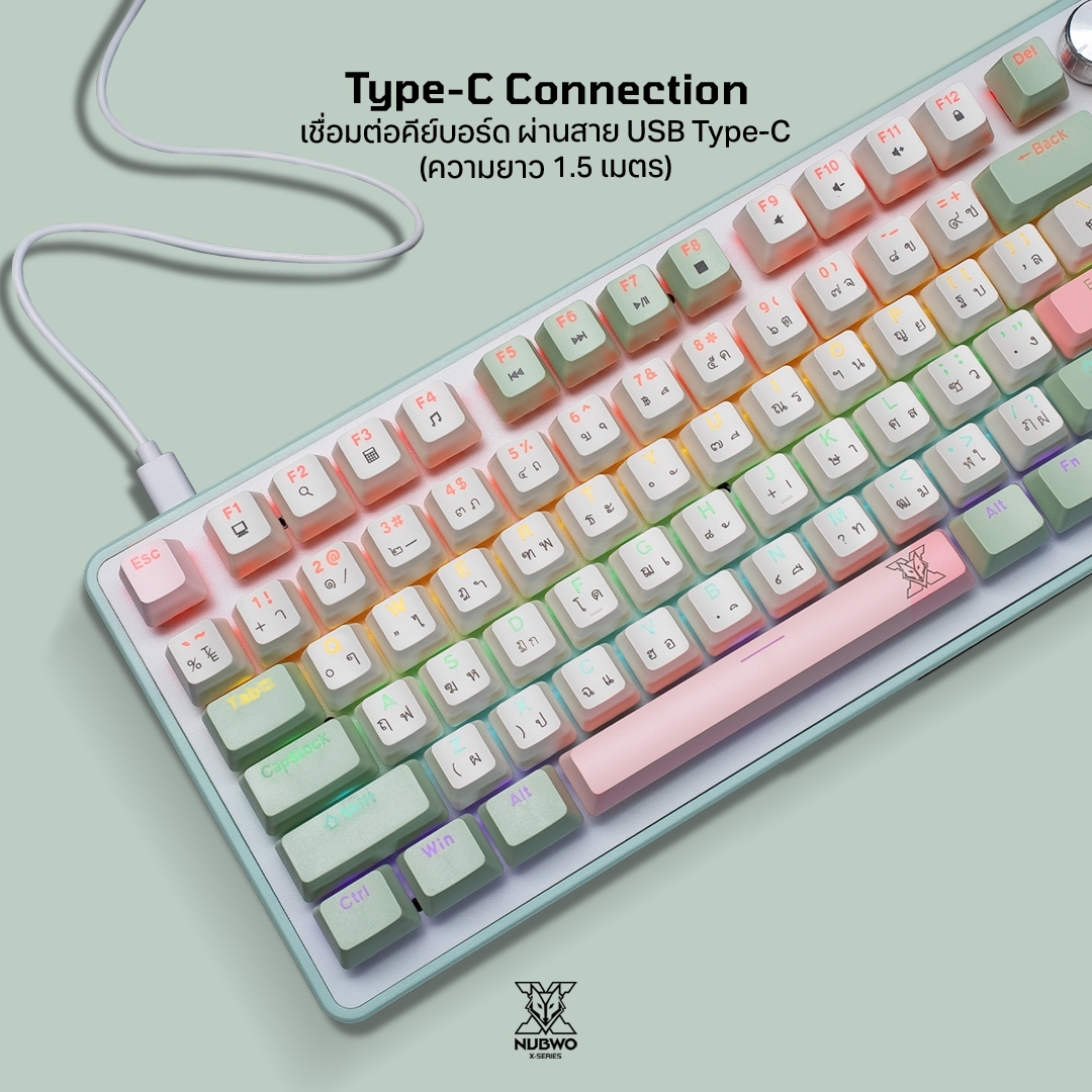 NUBWO คีย์บอร์ดเกมมิ่ง X804 Mechanical MINI RGB SIZE 75% BLUE /RED SW ...