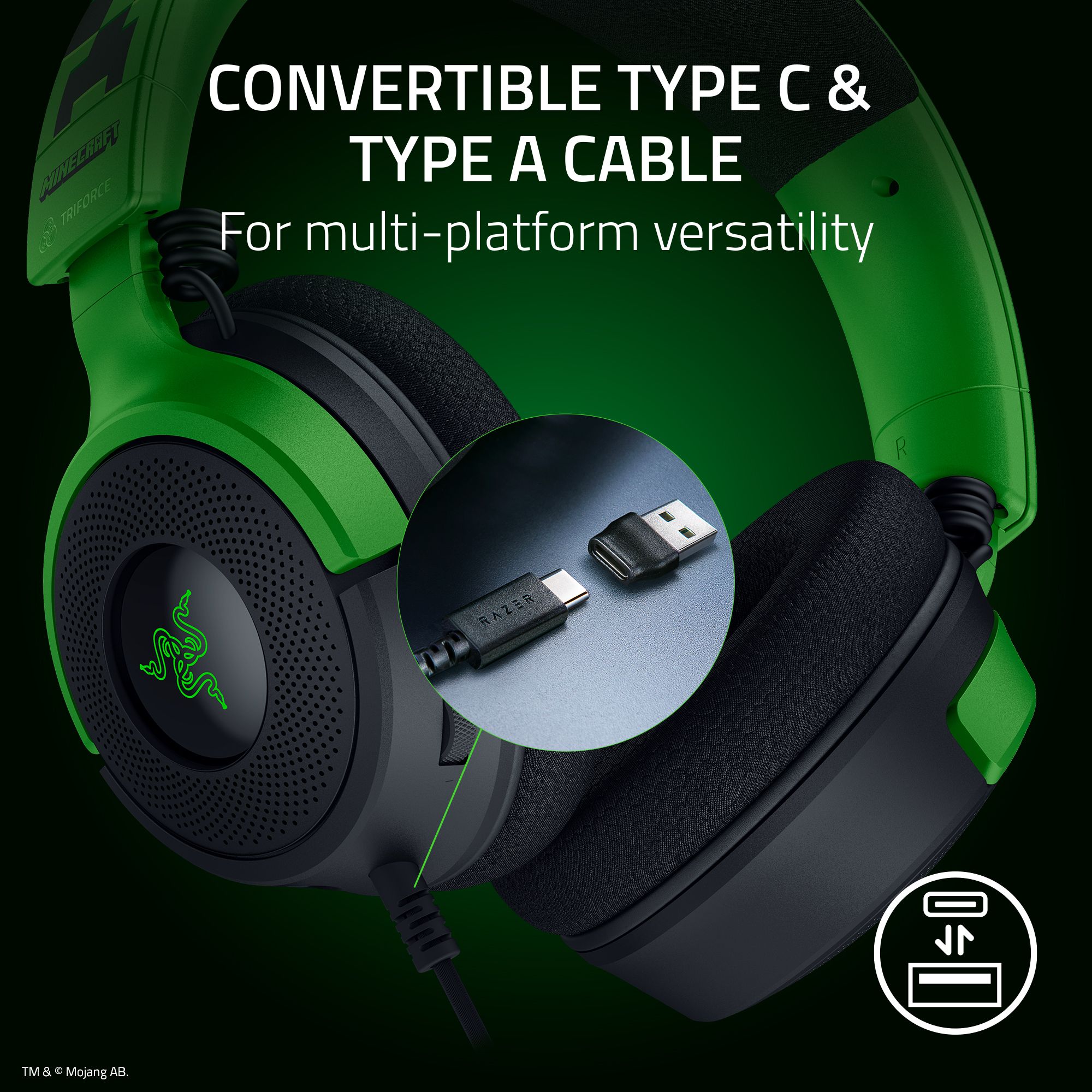 Razer Kraken V4 X Minecraft Edition Headset (หูฟังเกมมิ่ง) | Shopee ...