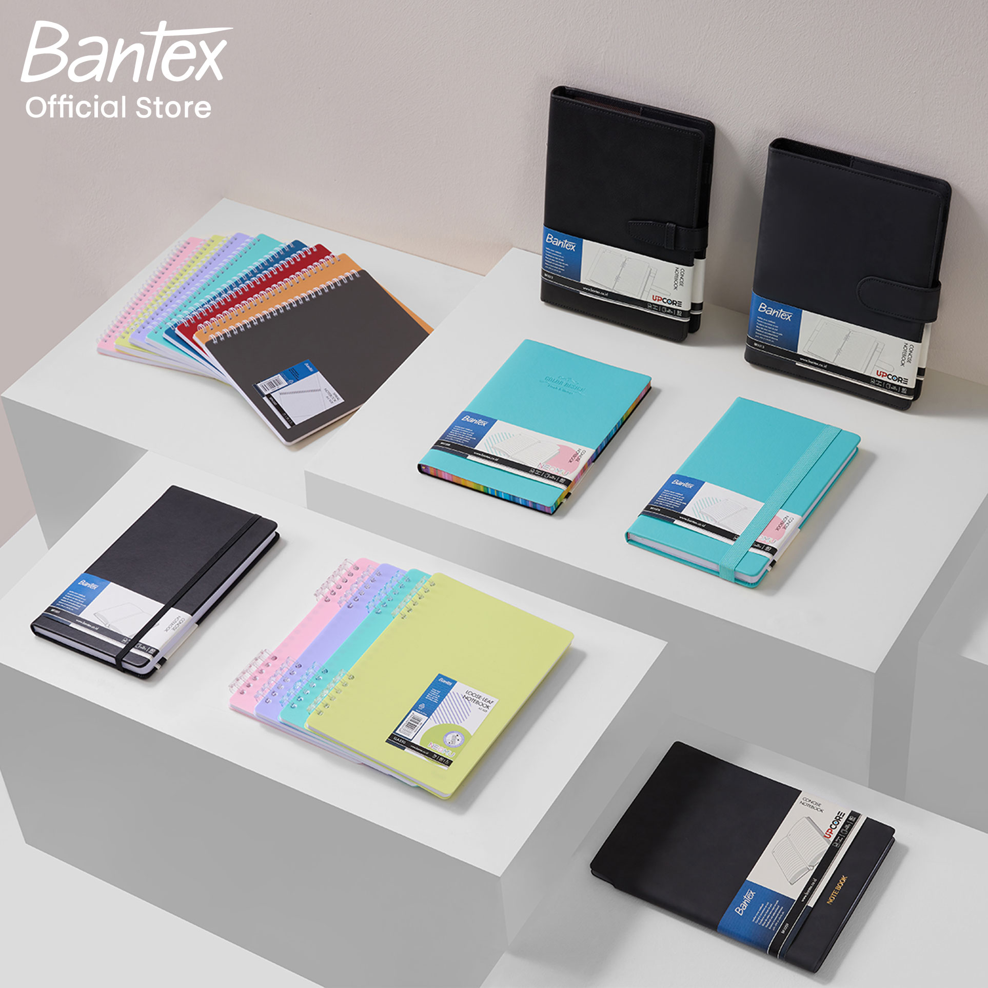 Bantex สมุดโน้ต สมุดบันทึก ปกหนัง 96แผ่น 80แกรม ขนาดA6 สีพาสเทล มีสาย ...