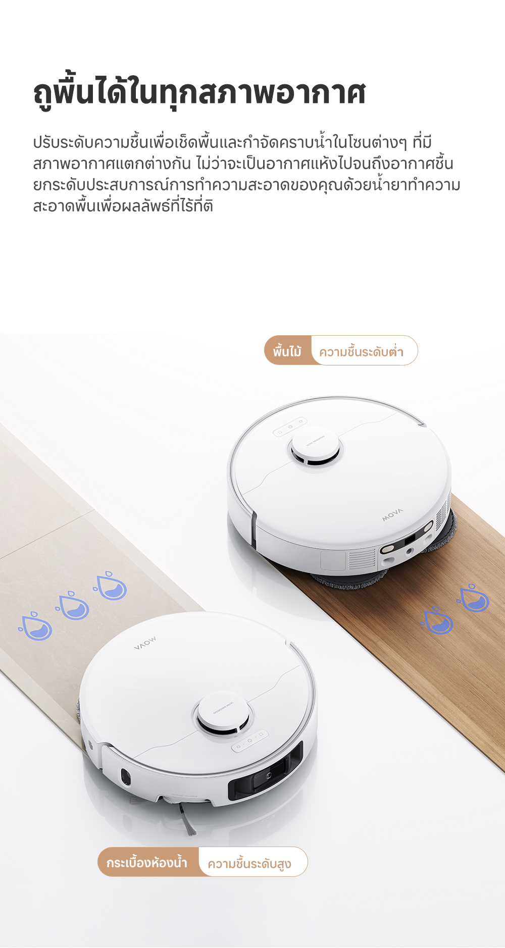 MOVA P50 Ultra Robot Vacuum Mop หุ่นยนต์ดูดฝุ่นและล้างพื้นแรงดูด19000Pa ทำความสะอาดได้ทั่วถึง หมดปัญหาผมพันกัน เครื่องถูพื้นอัจฉริยะ
