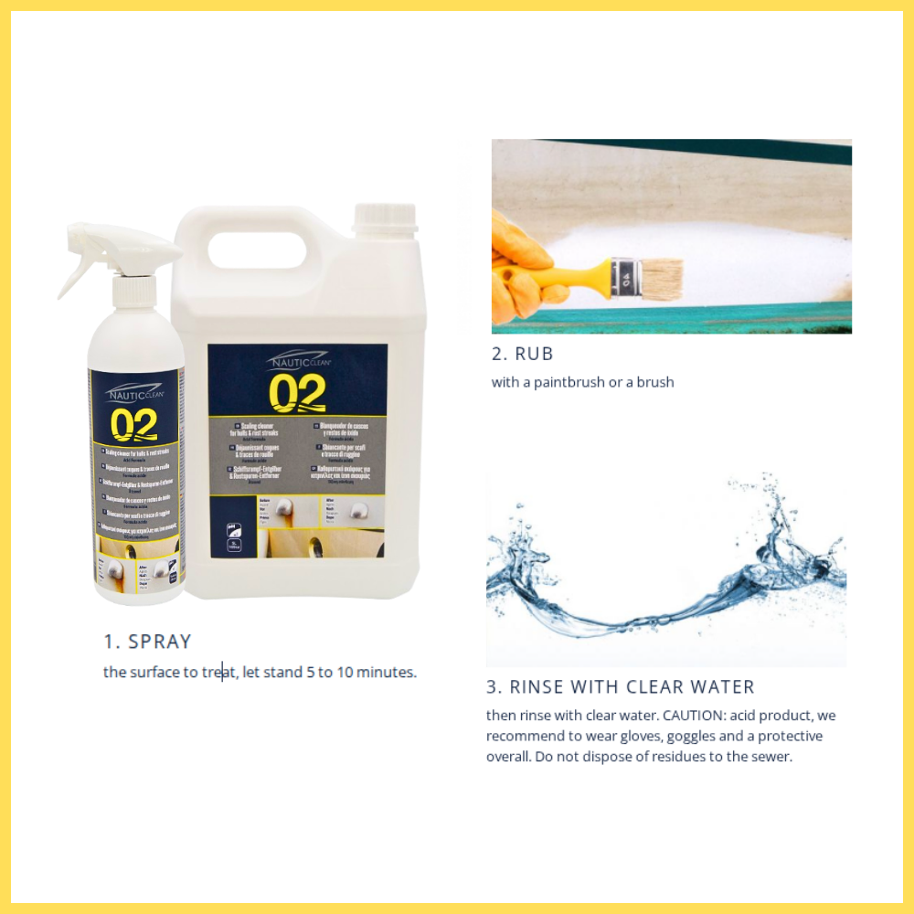 น้ำยาขจัดคราบสนิม หรือรอยสนิม NAUTIC CLEAN 02 ขนาด 750ML , 5L SCALING ...