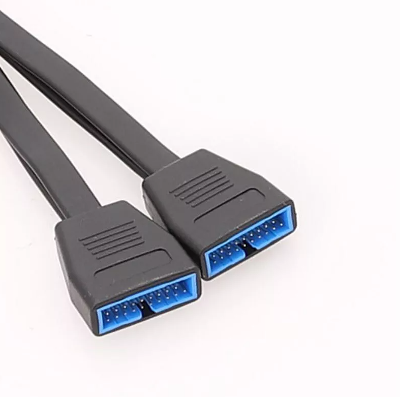 19 Pin Y Splitter Cable Dual Port USB 3.0 A Female to 20 Pin ...