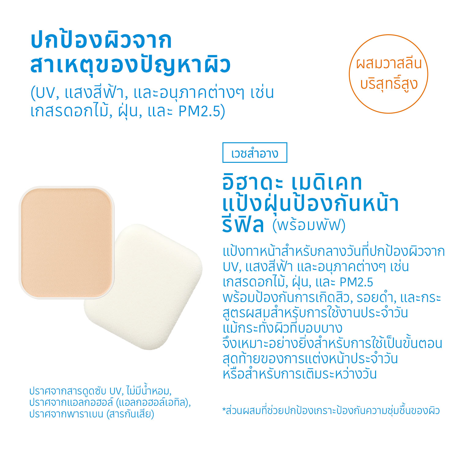 IHADA Face Protect Powder อิฮาดะ เฟซ โพรเทกต์ พาวเดอร์ (9g)/ รีฟิล (9g ...