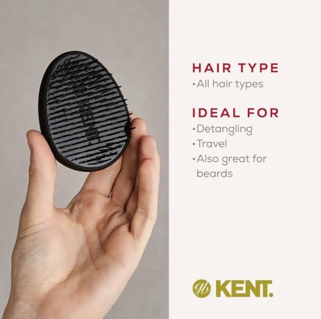 หวีแปรง KENT KENT Pebble Detangling Brush in Matt Black | Shopee Thailand