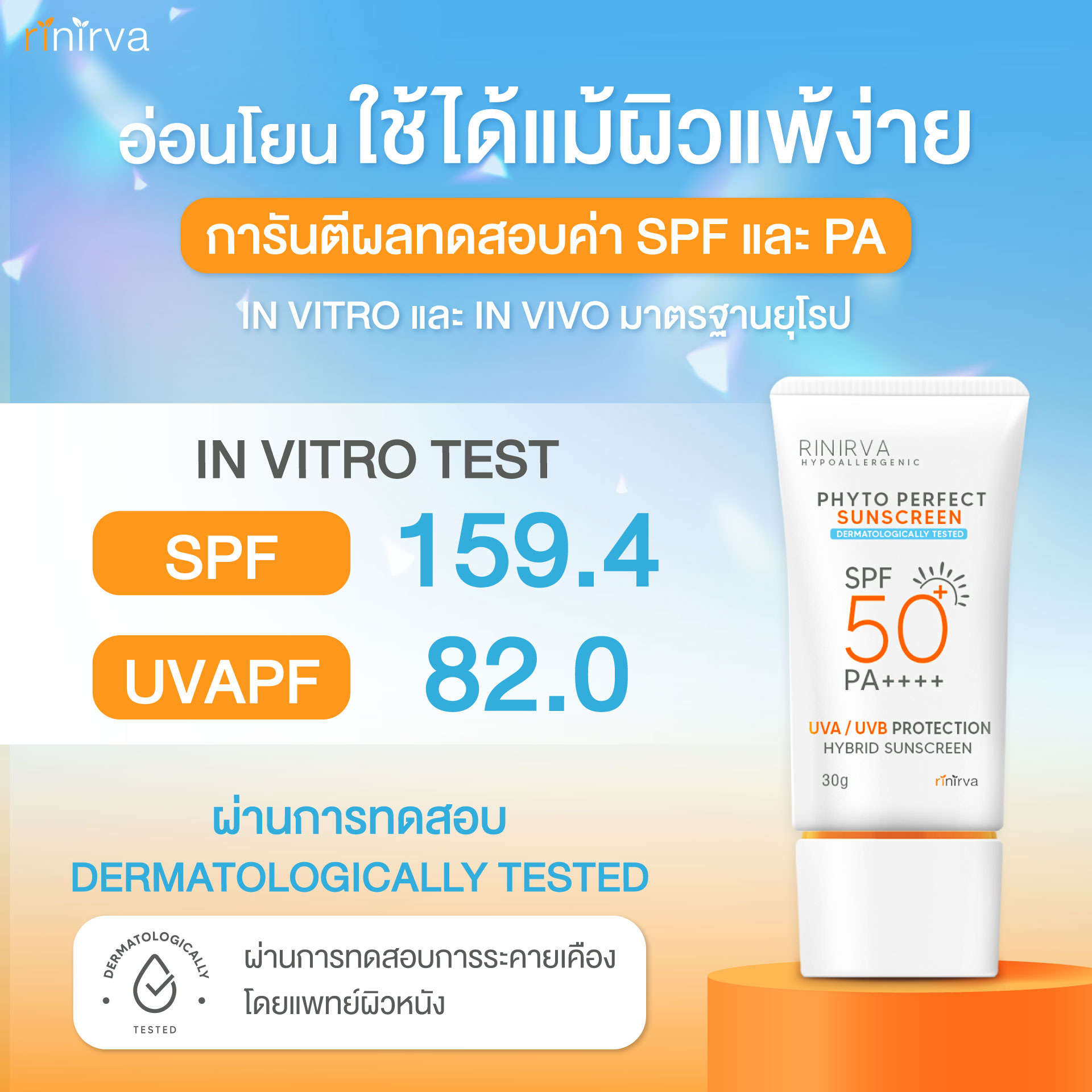 Rinirva Hybrid Sunscreen SPF50 PA++++ ริเนอร์ว่ากันแดดพีรามิด ปกป้องผิว ...