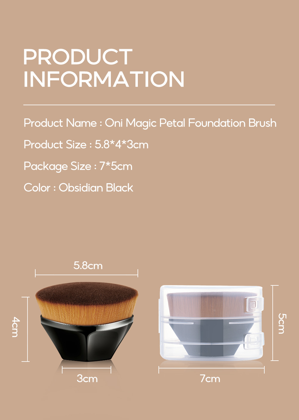Oni Magic Petal Foundation Brush แปรงเกลี่ยรองพื้น พร้อมฝาปิด แปรง ...