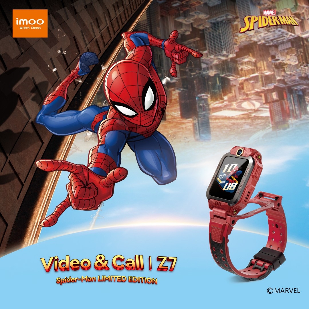 imoo Watch Phone Z7 Spider-Man ระบุตำแหน่ง กล้องหน้า-หลัง วิดีโอคอล 4G ตรวจสุขภาพ ออกกำลังกาย กันน้ำ GPS ประกัน 1 ปี