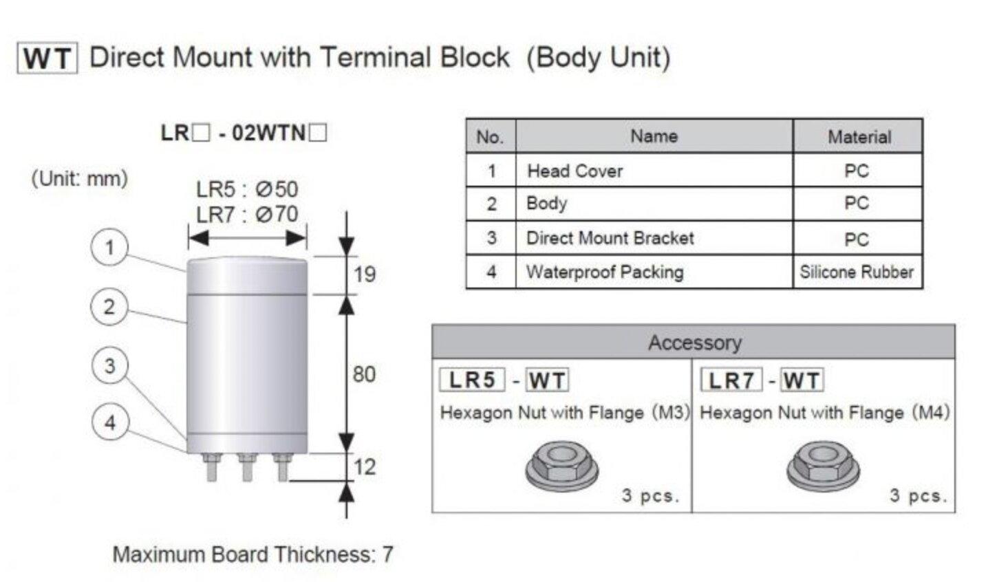 [พร้อมส่ง] Patlite Light Tower Base, Direct Mount with Terminal ขนาด ...