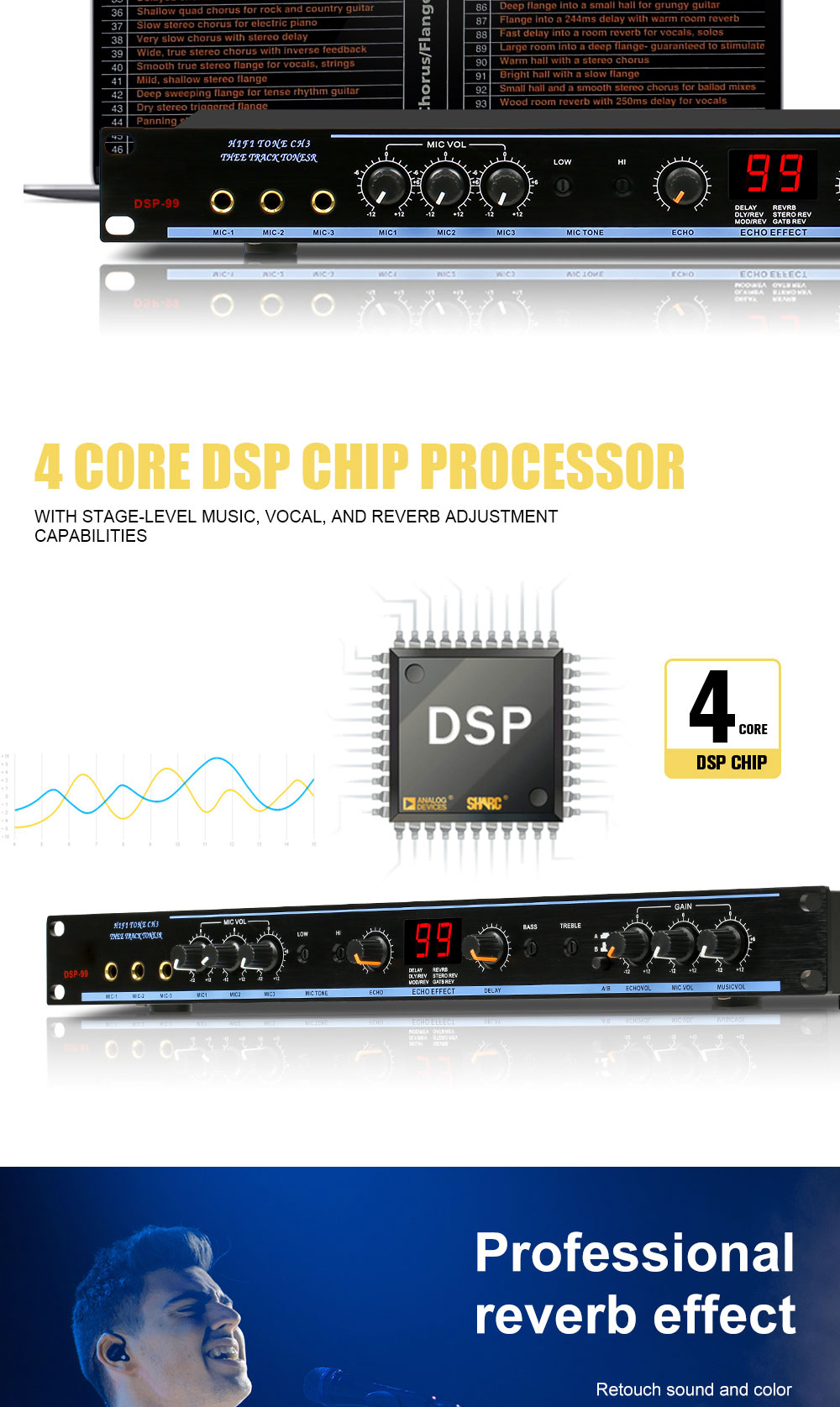 NEW BAXS Front-end DSP-99 professional effect DSP99 ผลิตภัณฑ์ effect ...