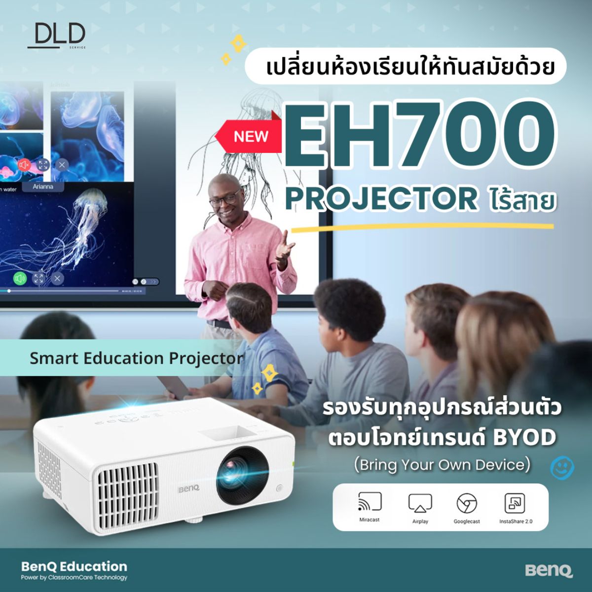โปรเจคเตอร์ห้องเรียนอัจฉริยะ BenQ Laser Smart Projector EH700 ออกใบำ ...