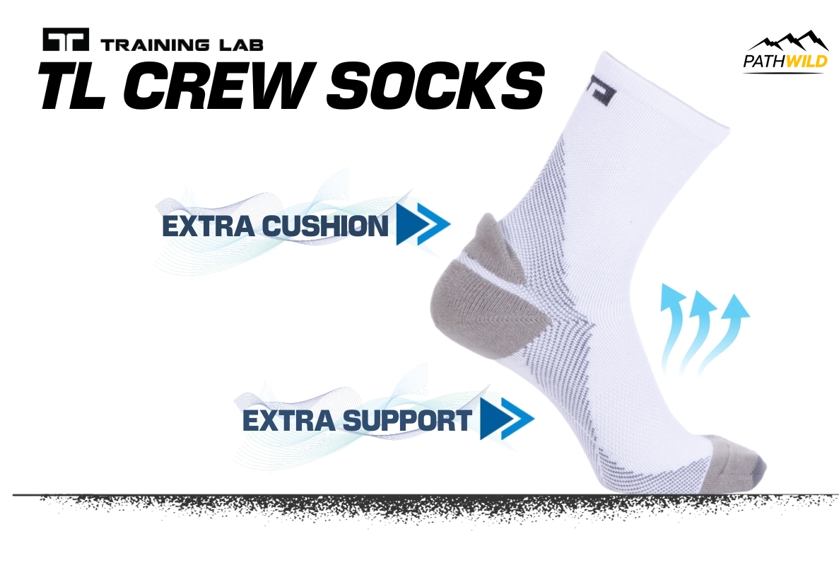 Training LAB TL CREW SOCKS ถุงเท้าแบบข้อยาว กระชับบริเวณอุ้งเท้า รองรับ ...