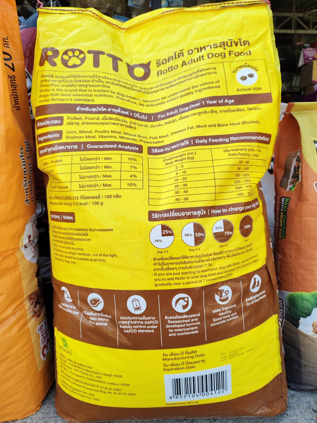 อาหารสุนัขโตร๊อตโต้ 20Kg.โปรตีน18% Rotto Adult Dog Food | Shopee Thailand