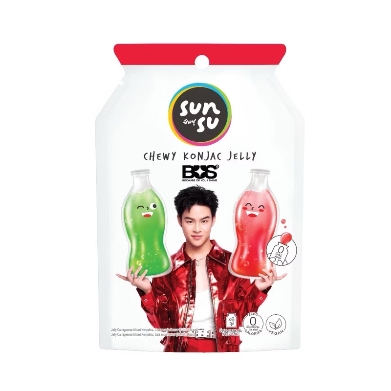 (มีการ์ดแบบสุ่ม)พร้อมส่งเยลลี่Sunsu x Bus เคี้ยวเพลิน 1 ห่อ6 ซอง ...