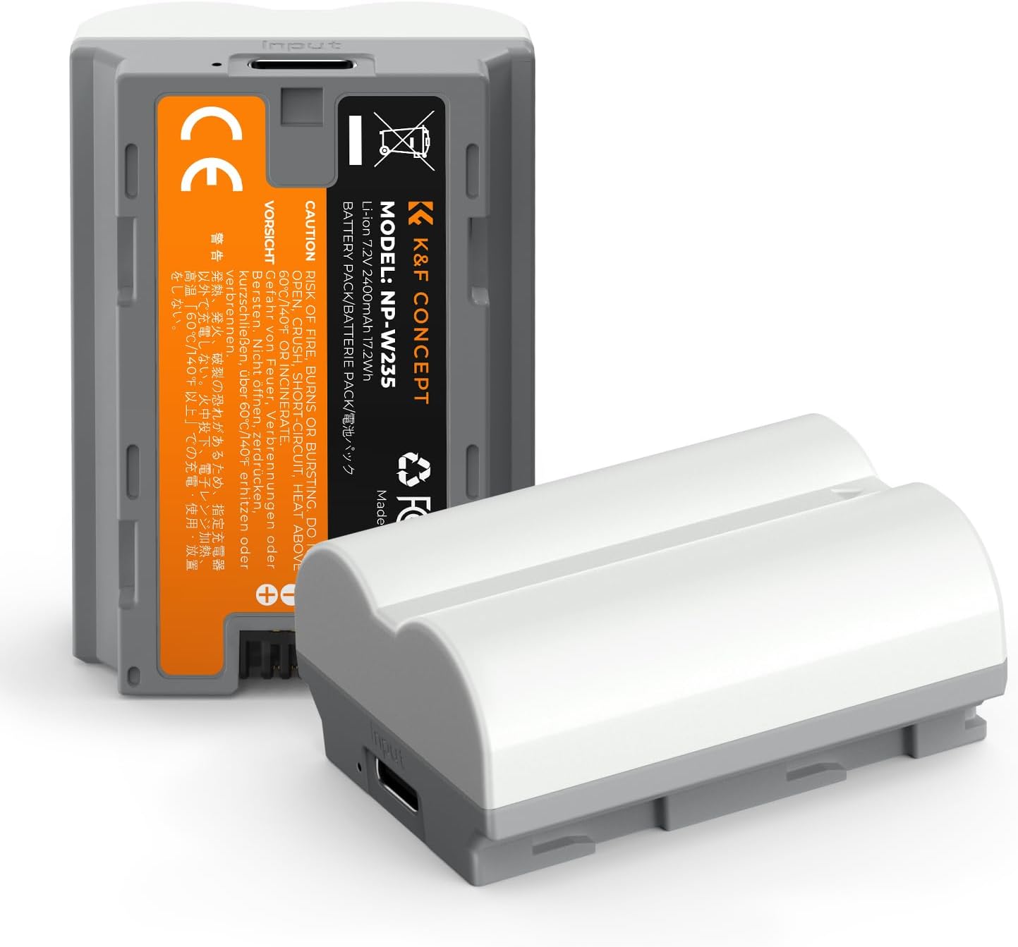 ayex NP-W235 - Batteria compatibile con Fujifilm XT-5 X-T4 X-T3 GFX100S X-H2 X-H2S, durata 2250 mAh