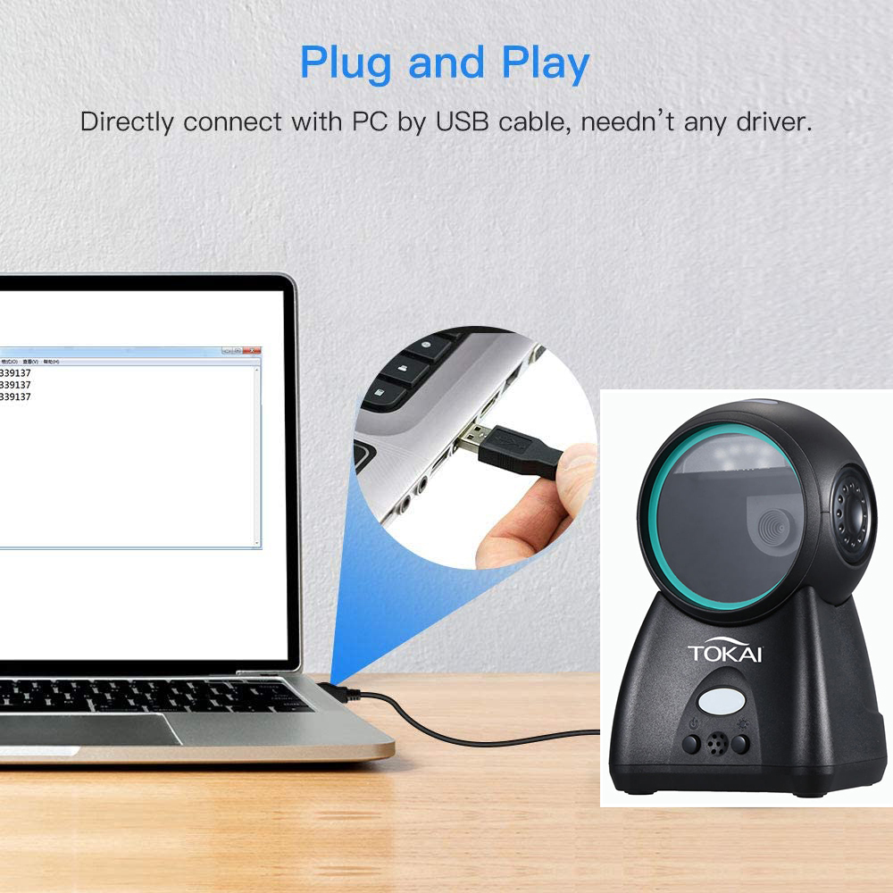 TOKAI เครื่องอ่านสแกนบาร์โค้ด แบบตั้งโต๊ะ 1D&2D QR Code เลเซอร์ Scanner ...