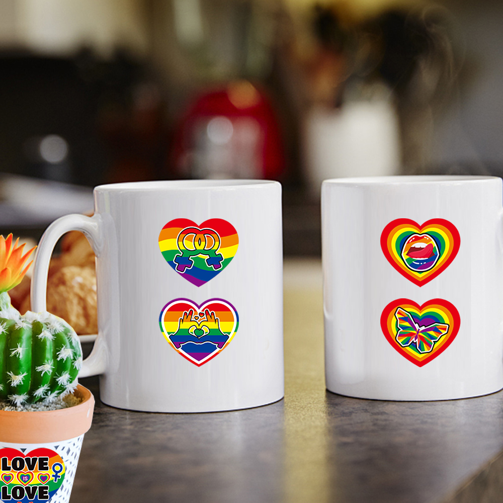 สติ๊กเกอร์ สีรุ้ง สัญลักษณ์ Love Is Love Rainbow LGBT sticker สายรุ้ง ...
