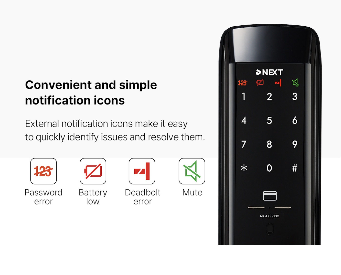 Digital door lock กลอนประตูดิจิตอล - NEXT NX-H6300C รวม WIFI gateway ...