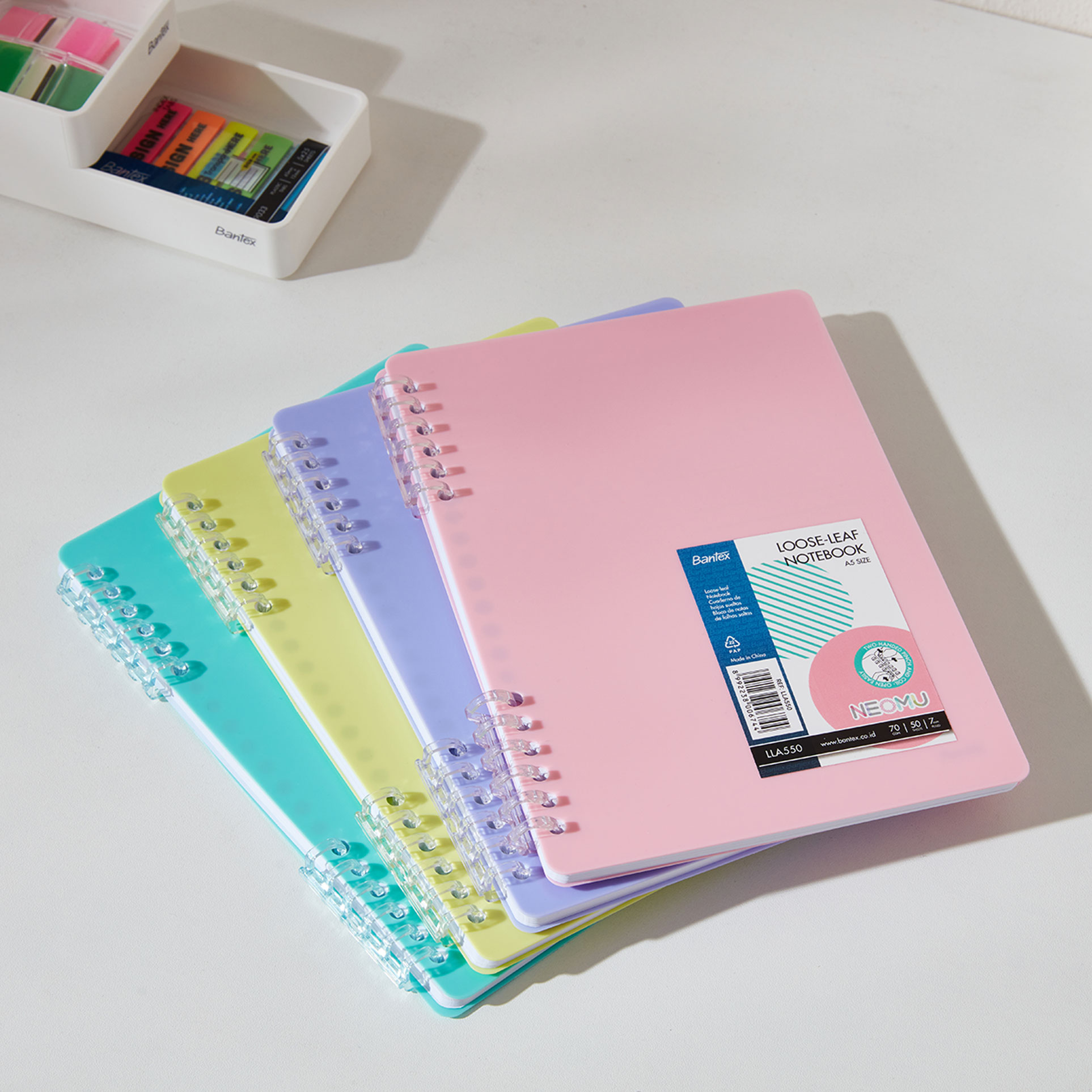 Bantex สมุดโน้ต สมุดบันทึก สมุดสันห่วง 6 สี 50 แผ่น ปกแข็ง กันน้ำ สีพาส ...