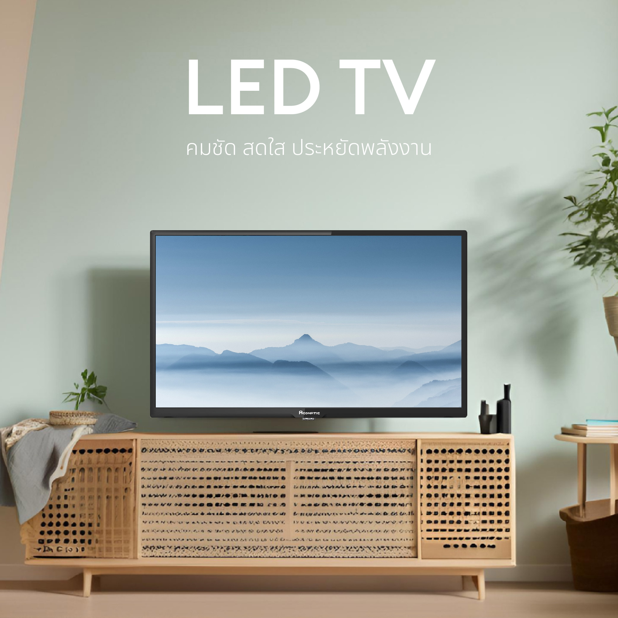 ACONATIC รุ่น 24HA502AN LED HD อนาล็อคทีวี ขนาด 24 นิ้ว คมชัดระดับ HD สามารถใช้งานแทนจอคอมพิวเตอร์ได้