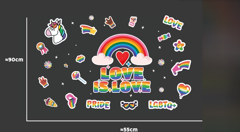 [ จัดส่ง TH] PRIDE Month สติ๊กเกอร์ติดประตูกระจก สติ๊กเกอร์ติดหน้าต่าง ...