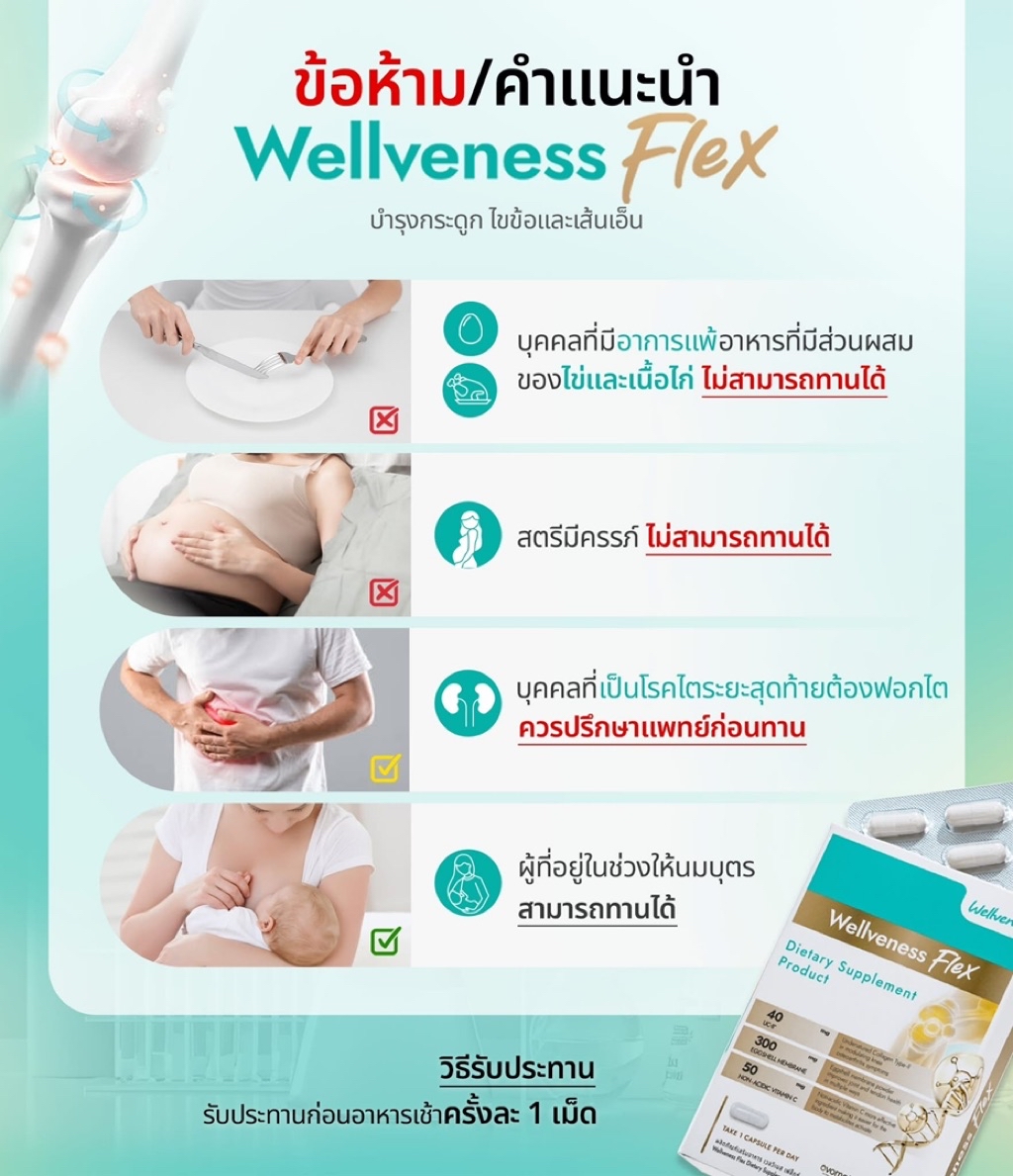 WellFlex Gold แบบซอง 7 แคปซูล อาหารเสริมกระดูก ข้อต่อและเส้นเอ็น ...