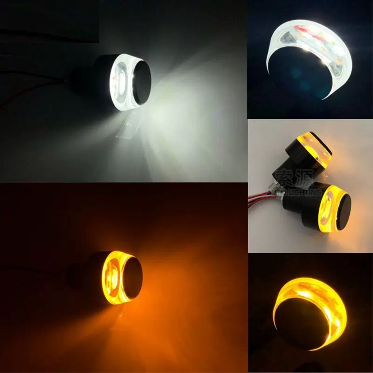 1คู่/2คู่ ไฟหรี่เลี้ยวแต่ง ปลายแฮนด์ รถมอเตอร์ไซค์ LED 12v sbd 2สี ...