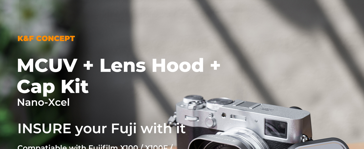 Filtre UV K&F Concept Pour Fujifilm X100 Série - Noir, Monture Aluminium CNC, Compatible X100V, X100VI, Etc.