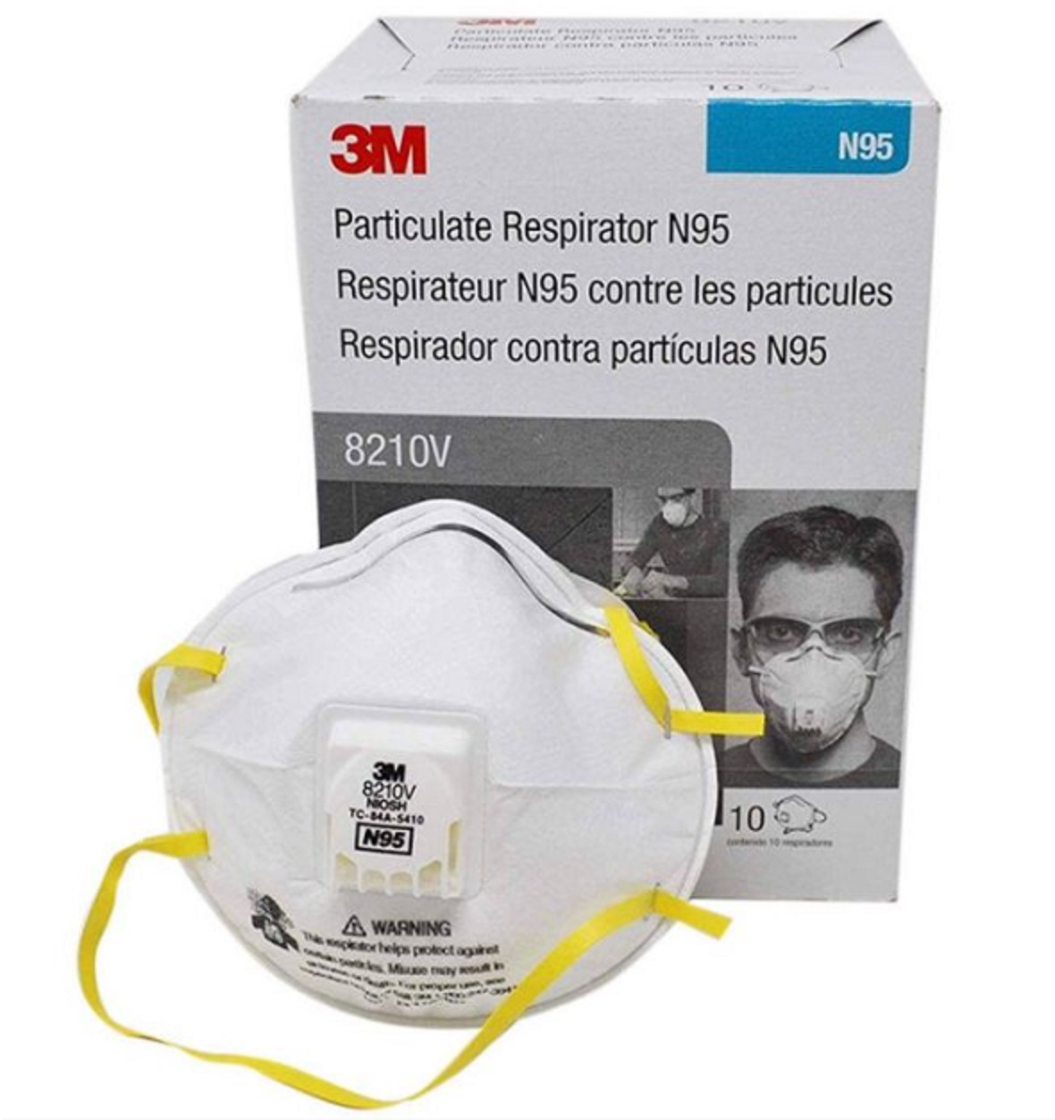 3M 8210V N95 หน้ากากกันฝุ่นละออง PM2.5(10ชิ้น/กล่อง) [มีสินค้าพร้อมส่ง ...
