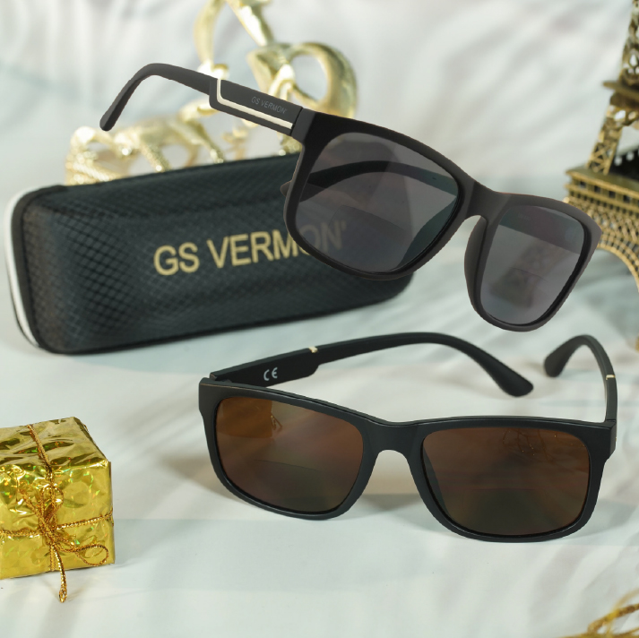GS VERMON จีเอส เวอม่อน แว่นตากันแดดสีชา+สีเทา พร้อมกล่อง 2 เซต ...