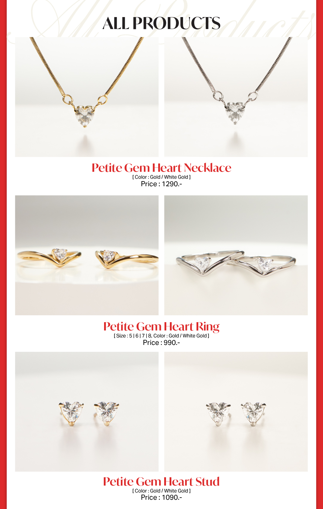 Valichain - Petite Gem Heart Necklace | Shopee Thailand