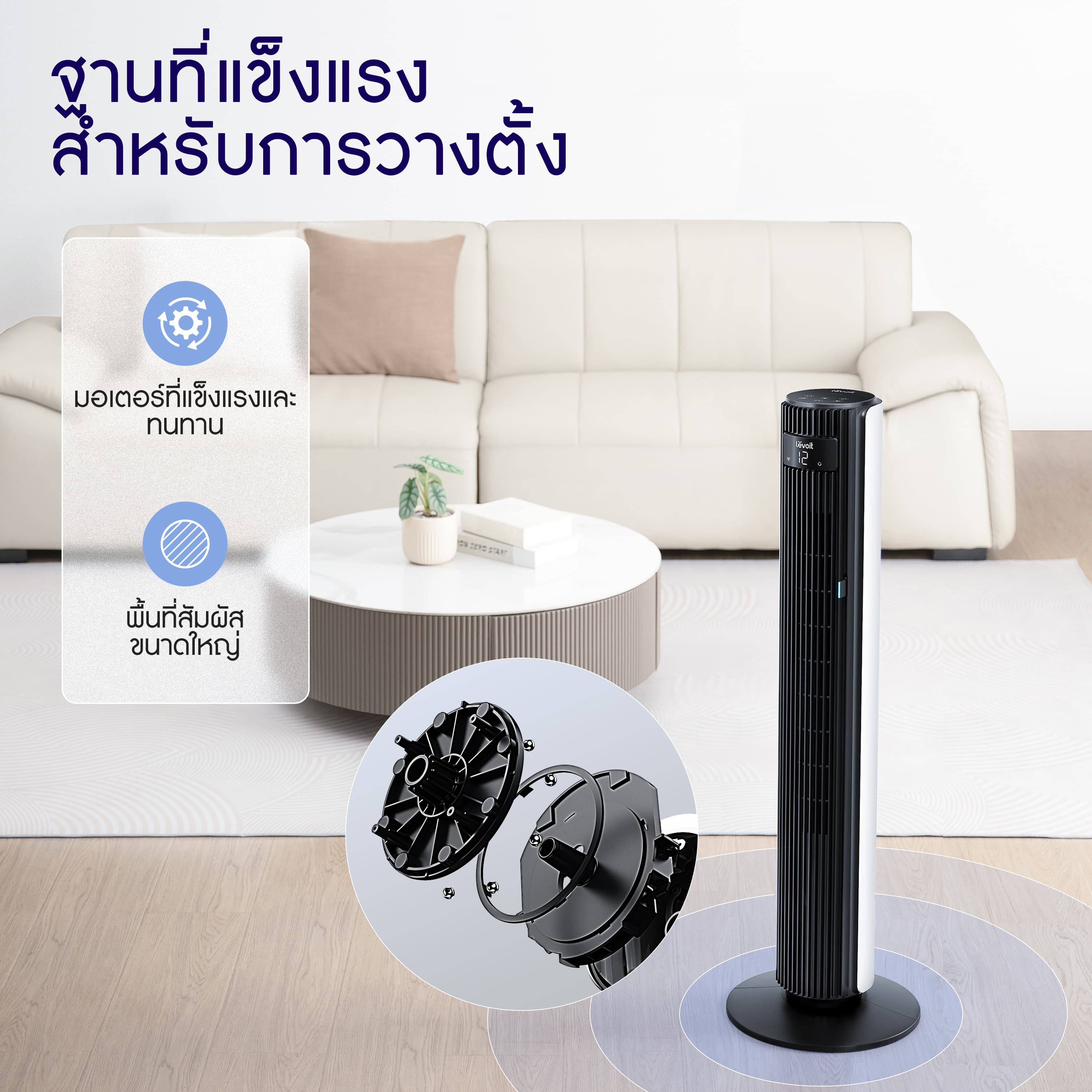 Xiaomi Levoit Smart Tower Fan LTF-F422/F362/F422Wifi พัดลมอัจฉริยะ ความเร็ว 12 ระดับ เซ็นเซอร์วัดอุณหภูมิ