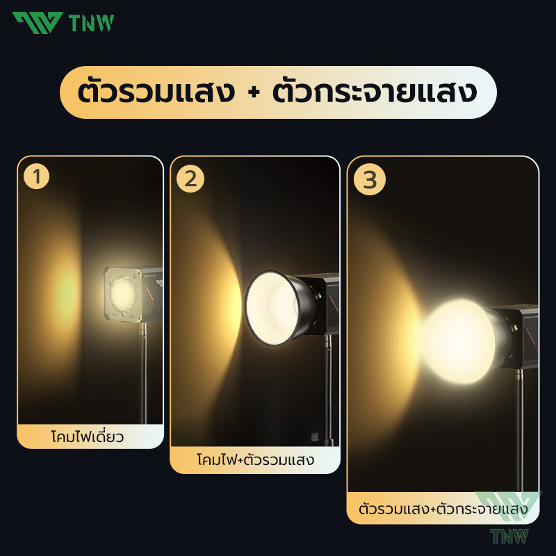 TNW Z60 60W LED COB ไฟต่อเนื่องสตูดิโอ อุณหภูมิสีคู่ ไฟ led ถ่ายรูป ไฟ ...