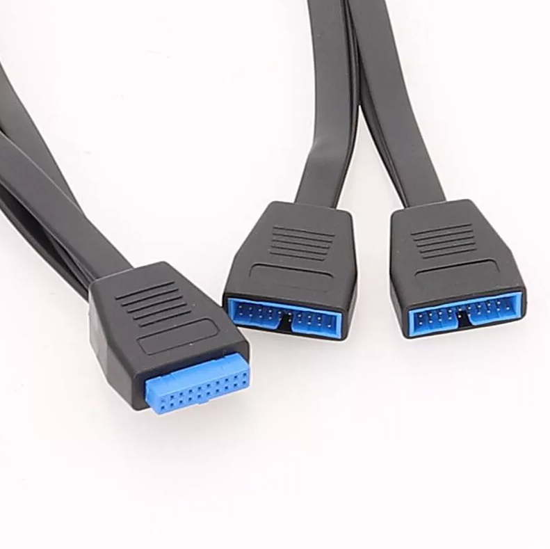 19 Pin Y Splitter Cable Dual Port USB 3.0 A Female to 20 Pin ...