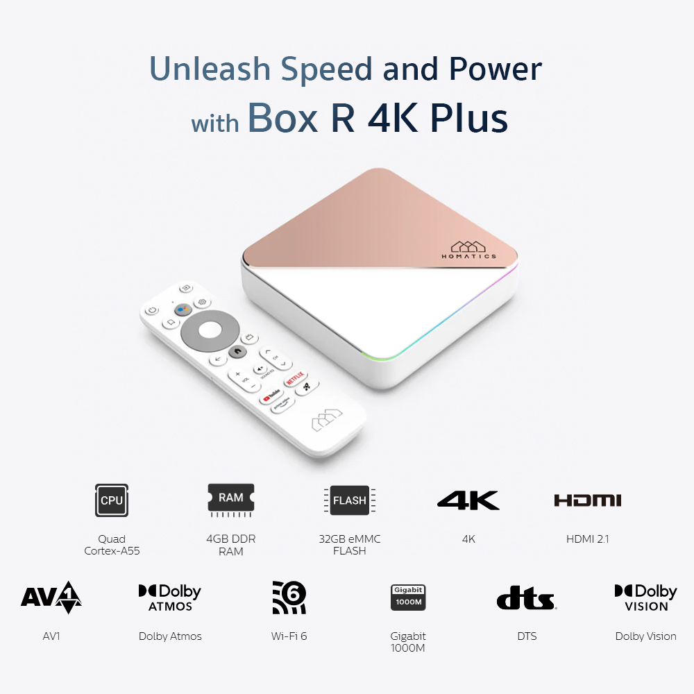 Homatics Box R 4K Plus กล่อง Android TV BOX ให้ Ram 4GB/Rom 32 GB ...