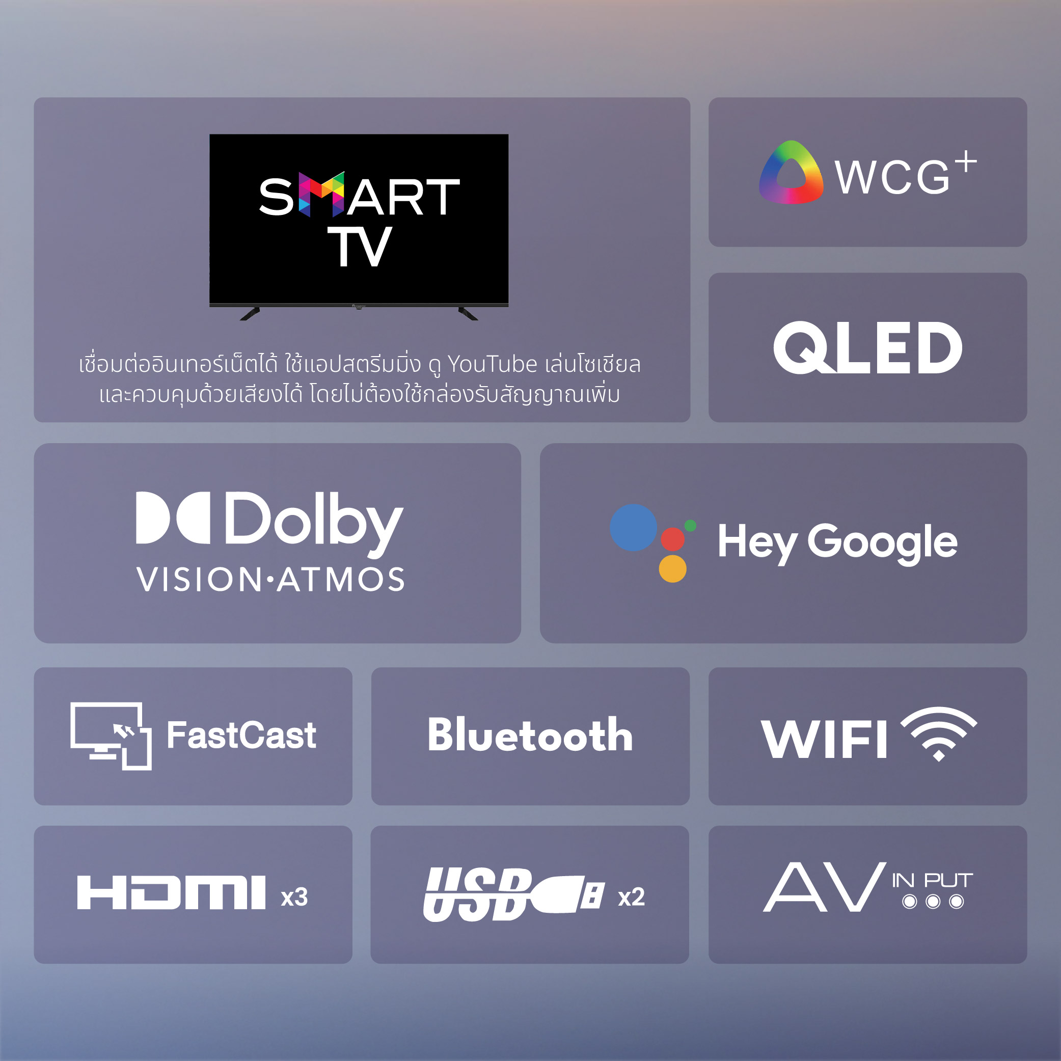 Aconatic รุ่น 85QS1000AN สมาร์ททีวี QLED Google TV 4K ขนาด 85 นิ้ว จอภาพไร้ขอบ Frameless เพื่อประสบการณ์รับชมที่สมจริงเหนือระดับ