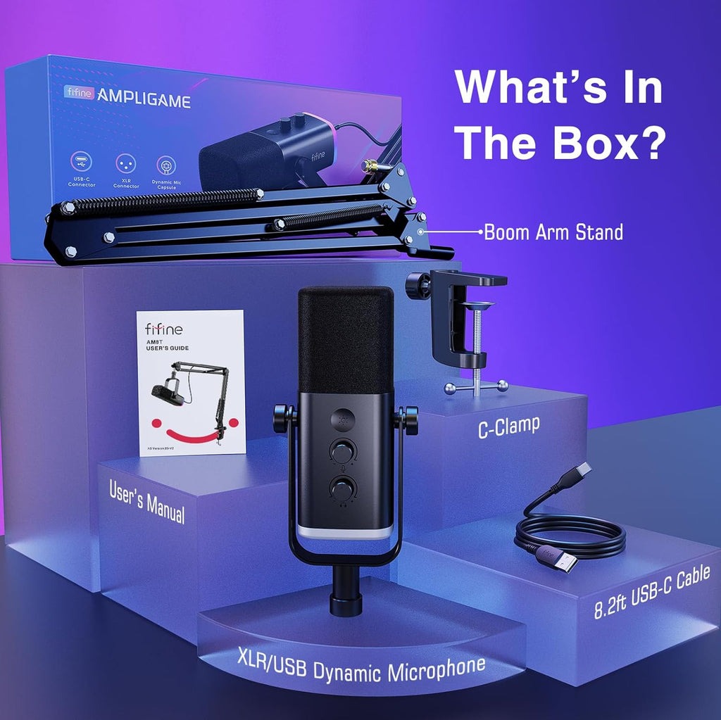 ส่งด่วน ศูนย์ไทย FIFINE AM8 USB/XLR DYNAMIC MICROPHONE ไมโครโฟนไดนามิก ...