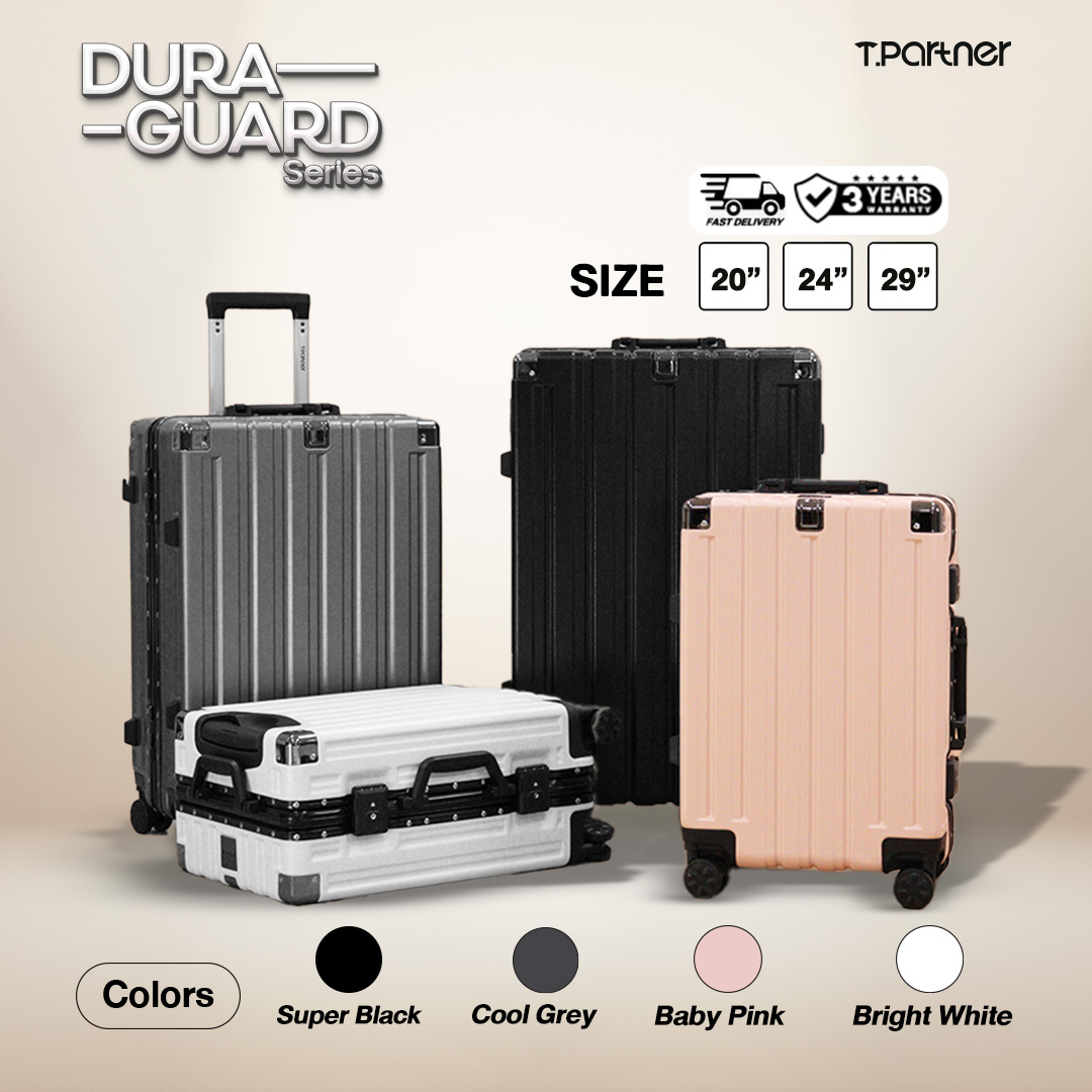 Tpartner รุ่น Duraguard กระเป๋าเดินทางเฟรมอลูมิเนียม บอดี้ PC+ABS พร้อมตัวล็อค Stand Lock แข็งแกร่งทนทาน ปกป้องทุกการเดินทาง