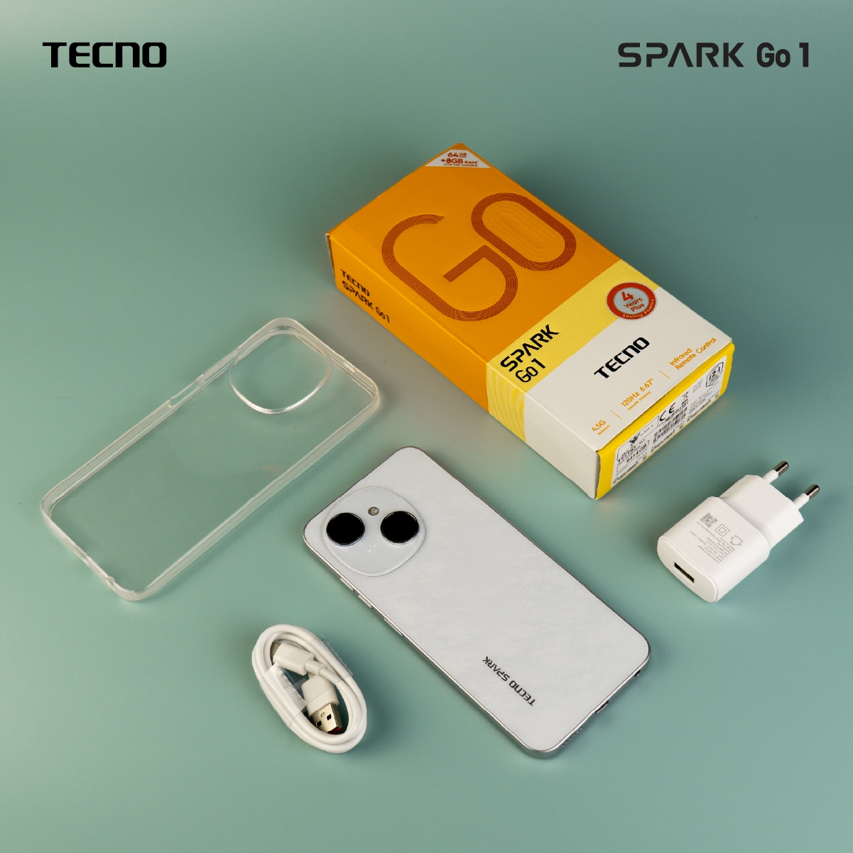 Tecno Spark Go1s (3+64) | 5000mAh Fast Charge15W| 6.67" 120Hz| 8MP| รับประกัน 13 เดือน