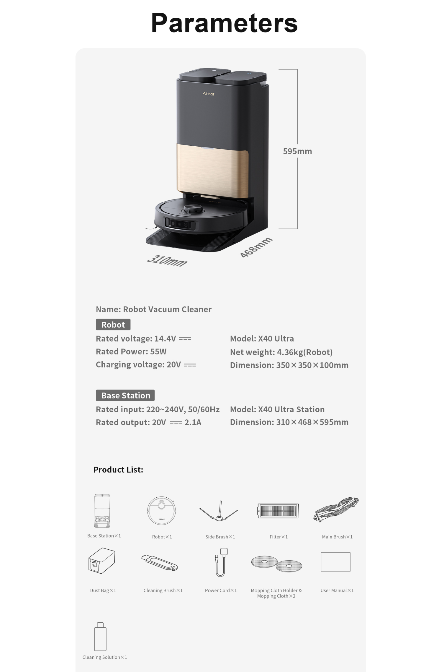 Airbot X40 Ultra - หุ่นยนต์ดูดฝุ่น ถูพื้น อัจฉริยะ AI มาพร้อมสถานีชาร์จครบวงจร ฟังก์ชันครบจบในเครื่องเดียว