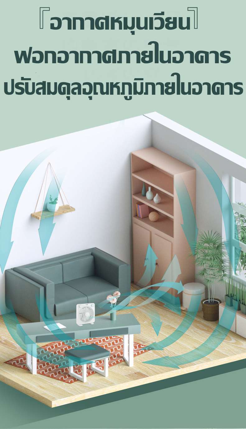 JAVIT Desk Fan Box Fan พัดลมตั้งโต๊ะขนาดใหญ่ 12 นิ้ว พัดลม 12 นิ้ว ตั้ง ...