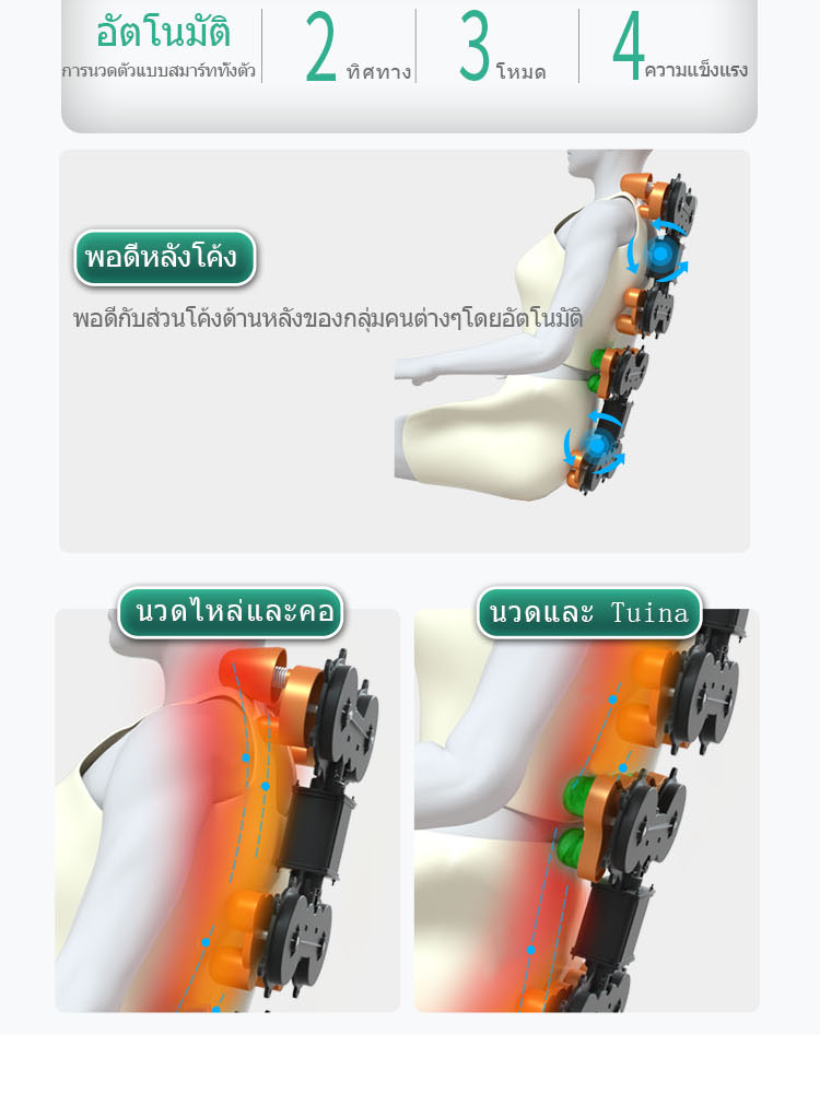 AILIST เก้าอี้นวดไฟฟ้า สีครีม เก้าอี้นวด massage chair osam นวดแบบผสมผสาน นวดสั่น นวดคลึง นวดกดจุด นวดทุบ โปรแกรมอัตโนมัติ นวดตัวแบบมัลติฟังก์ชั่น ผ่อนคลายกล้ามเนื้อ ลูกกลิ้งนวดเท้า การนวดสามมิติรอบด้าน นวดแผนไทย โซฟานวดไฟฟ้า