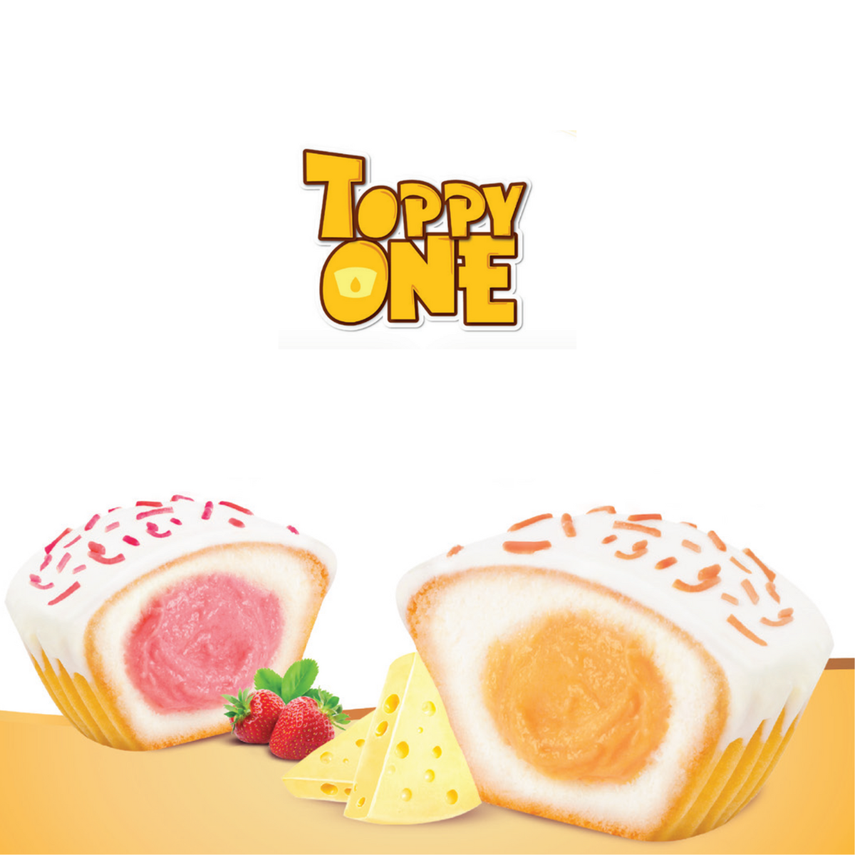 [E.09/2025] TOP CAKE TOPPY ONE คัพเค้กเคลือบไวท์ช็อกโกแลตสอดไส้ (180 ...