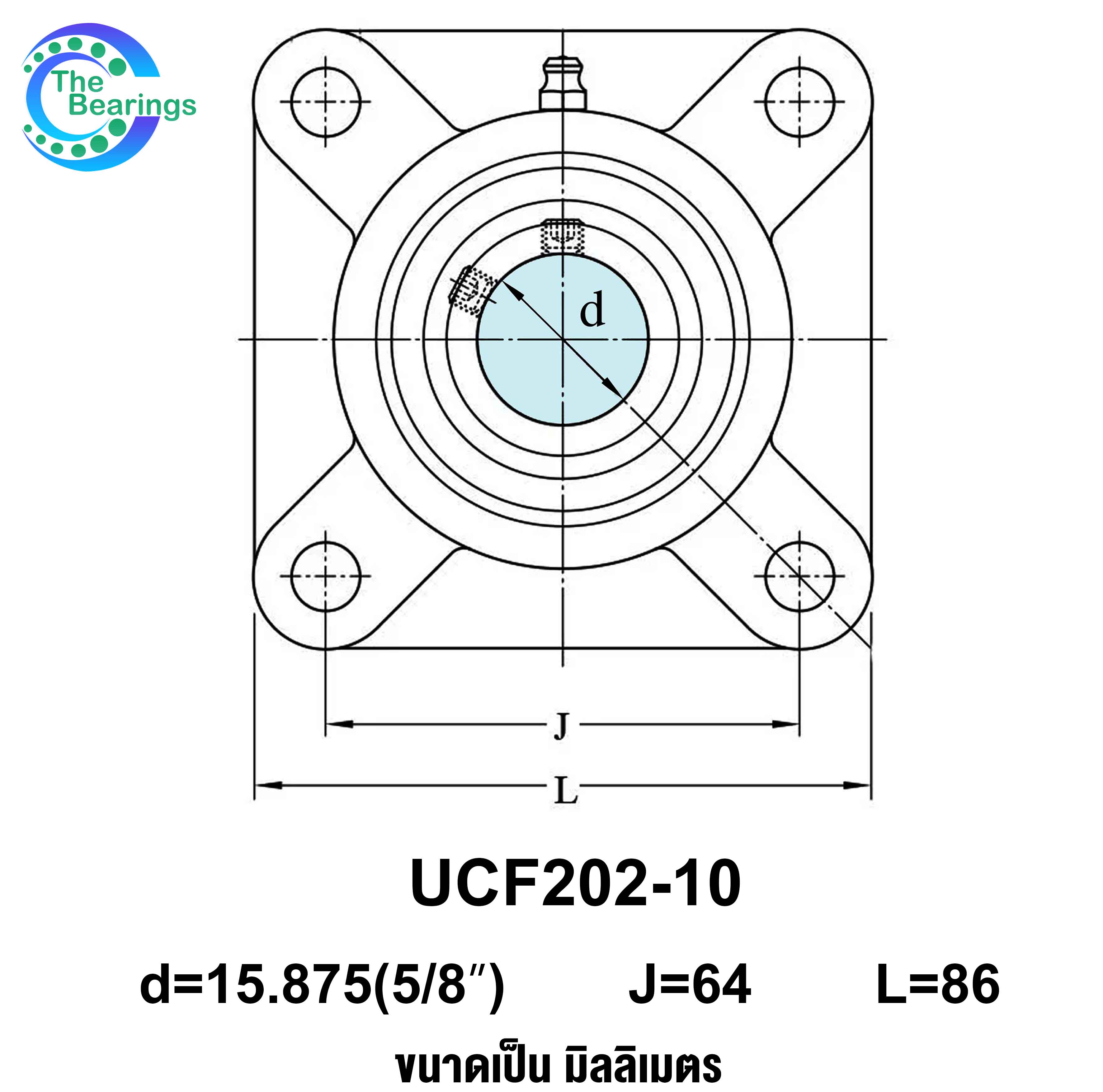 UCF201-8 (สำหรับ 4หุน ) UCF202-10 ( สำหรับ 5หุน ) ตลับลูกปืนตุ๊กตา ...