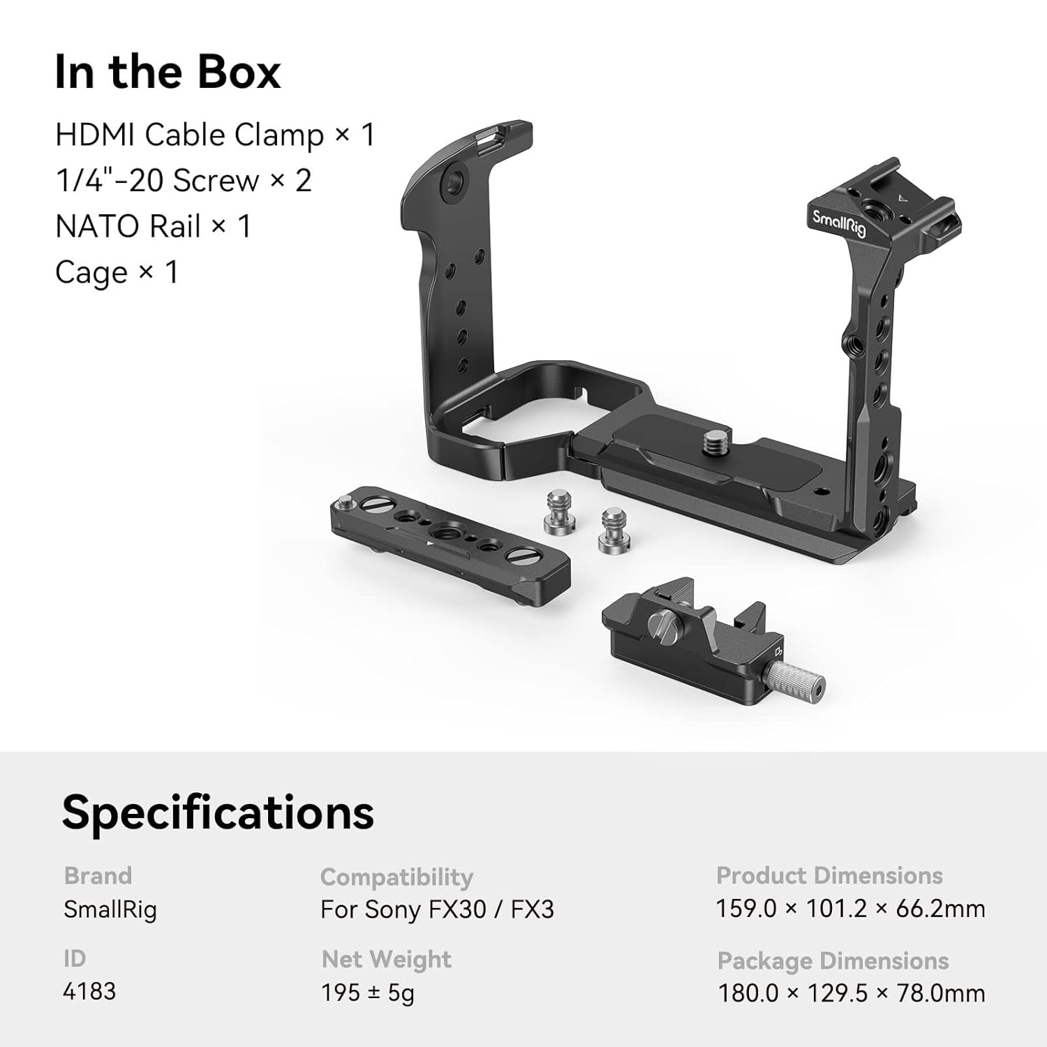 SmallRig 4183B Cage for Sony FX30 / FX3 / FX3A ออกแบบมาให้มีช่องต่อ ...
