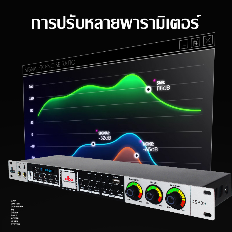 DBX DSP-99 เอฟเฟกต์ระดับมืออาชีพพร้อม Bluetooth รองรับอุปกรณ์หลากหลาย ...