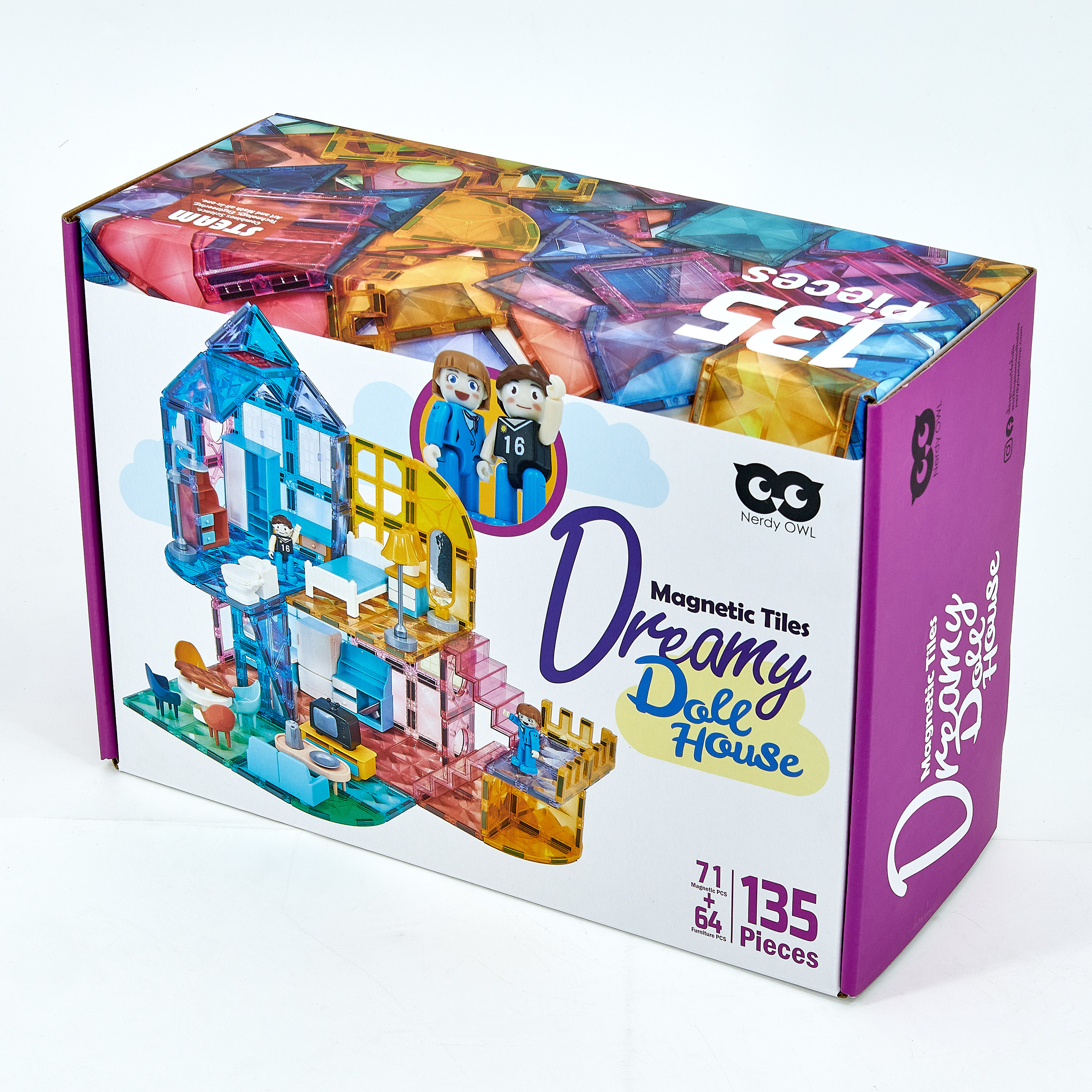 Magnetic Tiles Dreamy Dollhouse 135 pieces ตัวต่อแม่เหล็กบ้านตุ๊กตาชวน ...