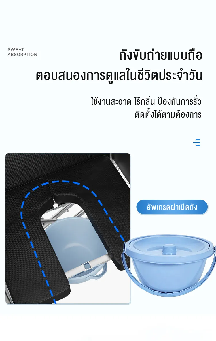 HIMIWAY รถเข็นนั่งเข็มขัดนิรภัยแบบพับสำหรับผู้สูงอายุแบบพกพาการเดินทางน้ำหนักเบาเป็นพิเศษรถเข็นเบาะคู่พร้อมห้องน้ำ