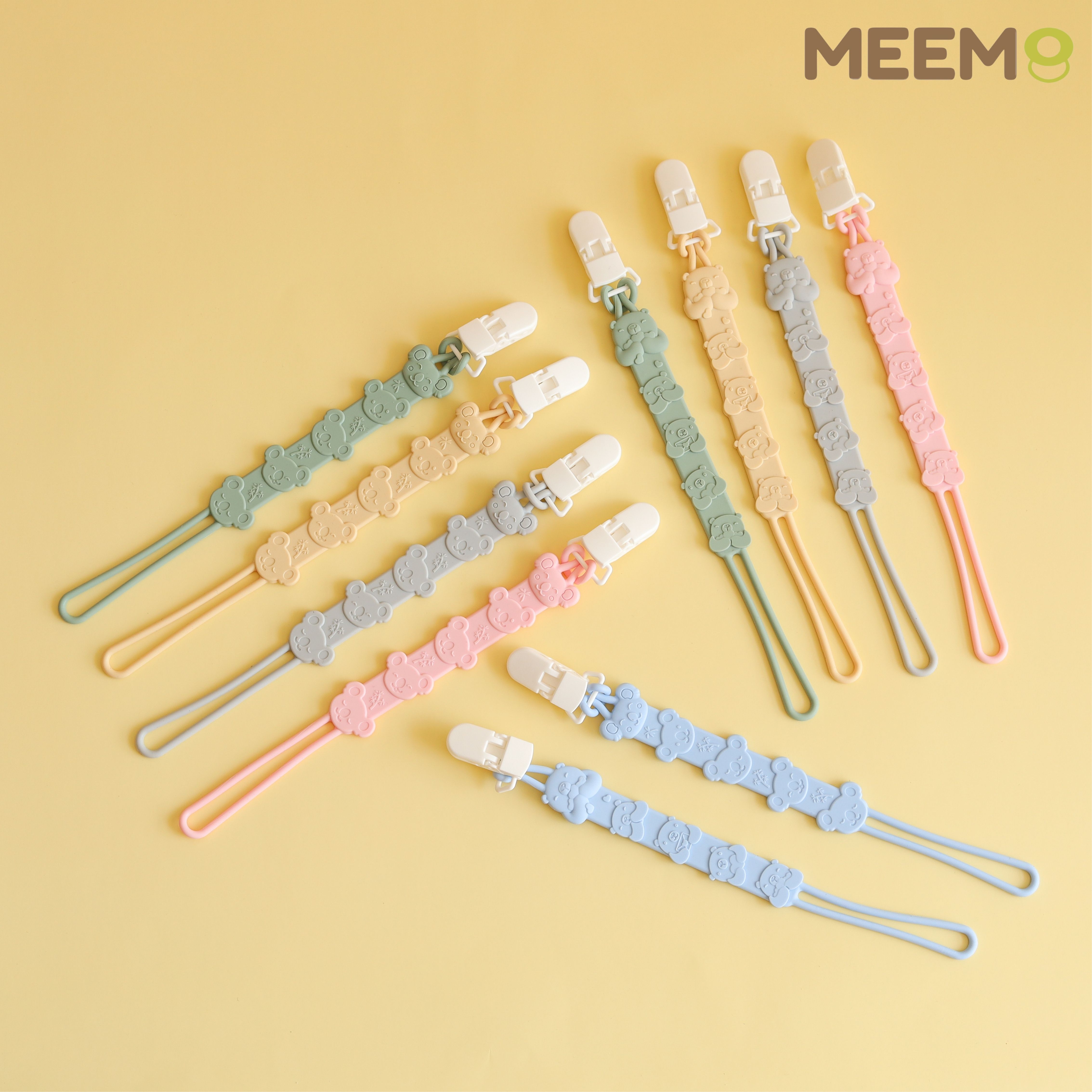 MEEM สายคล้องจุกหลอก ตัวสายเป็นซิลิโคน ใช้เป็นยางกัดได้ ตัวหนีบเป็น ...